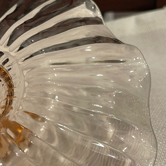 Jeannette Pink Iris & Herringbone Depression Glass Handled Tray 7.5” Vintage - Picture 5 of 8